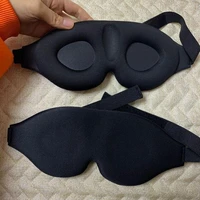 

J093 Custom Luxury Travel 3d Sleep eye Mask Silk Black Night eye Sleeping Mask