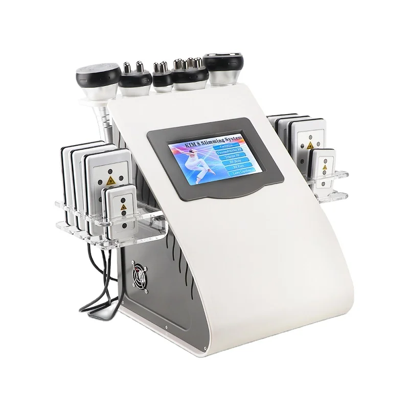 

6 in 1 40K Cavitation RF Vacuum Laser Radio Frequency Slimming Fat Burning Liposuction Machine For Spa Dropshipping, White