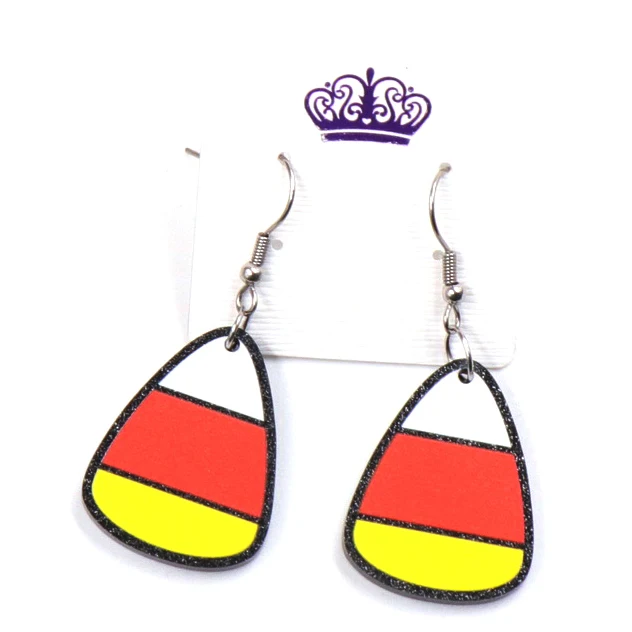 

ERS468ER1113 Factory Hot Sale Wholesale Halloween Pendant Earrings Candy Glitter Acrylic Ghost Rainbow House