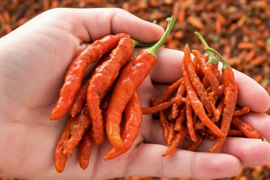 Close-up of bright red pimento peppers arranged on wooden cutting board with chef's knife