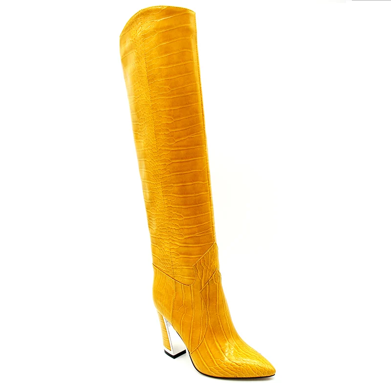 
Leather Women Shoes High Heel Boots High Fashion Animal Print Heels Sexy Thigh High Boots Heels 