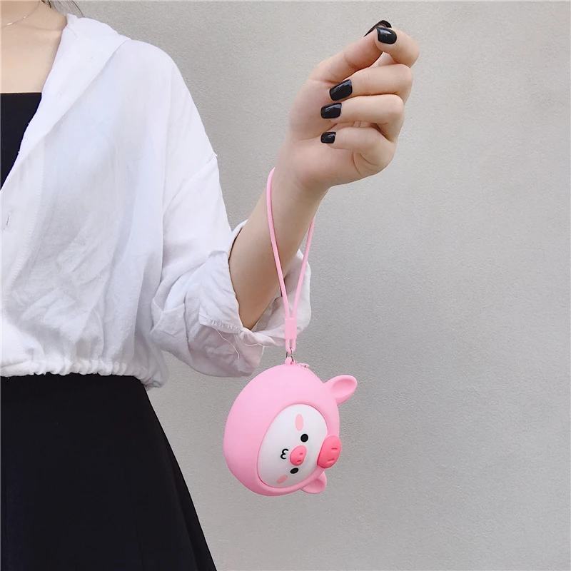 

Cute Kids Silicone Waterproof Round Coin Bag Coin Pouch Kids Coin Purse with Zipper Strap