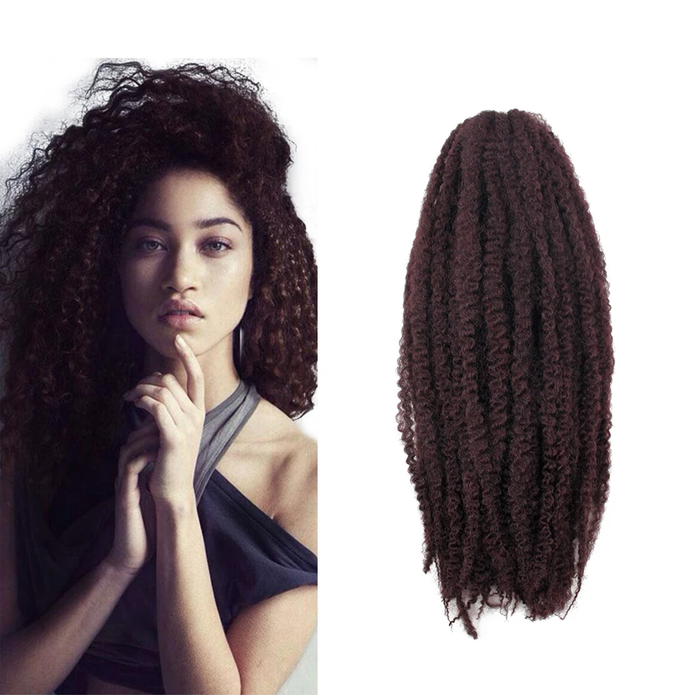 

Afro Kinky Marley Braids Hair 18inch Soft Jumbo Crochet Braids Hair Extensions Synthetic Red Long Ombre Marley Twist Hair