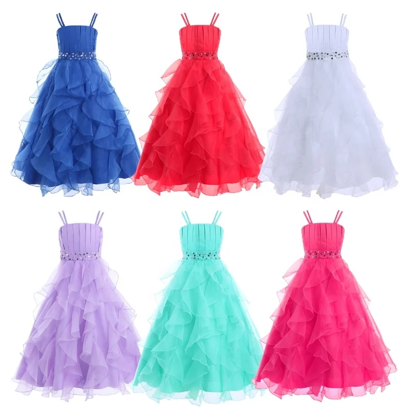 

Girls Organza Flower Girl Dress Princess Pageant Wedding Bridesmaid Birthday Party Dress