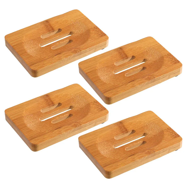 

Wholesale Classical Style Square Anti-slip Provides Rivate Label Custom Logo Natural Degradable Bamboo Soap Dish