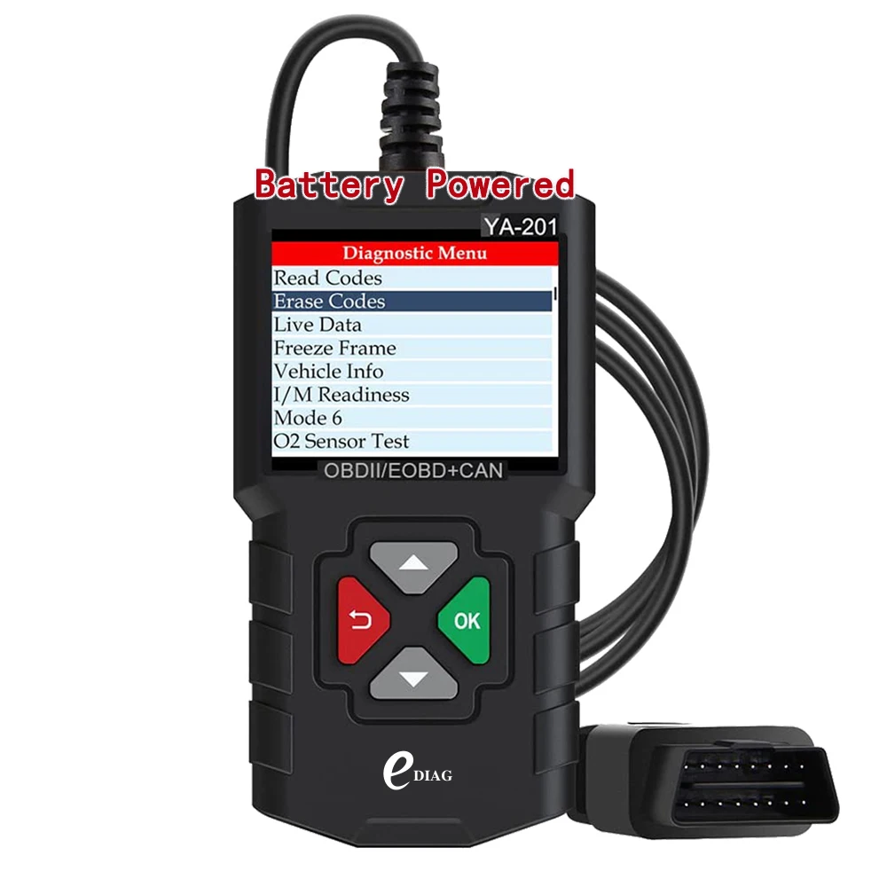

EDIAG YA201 2024 Car Diagnostic Tool Scanner Check Engine Fault Code Reader Full OBDII Functions 10 Modes Obd2 O2 Sensor Test