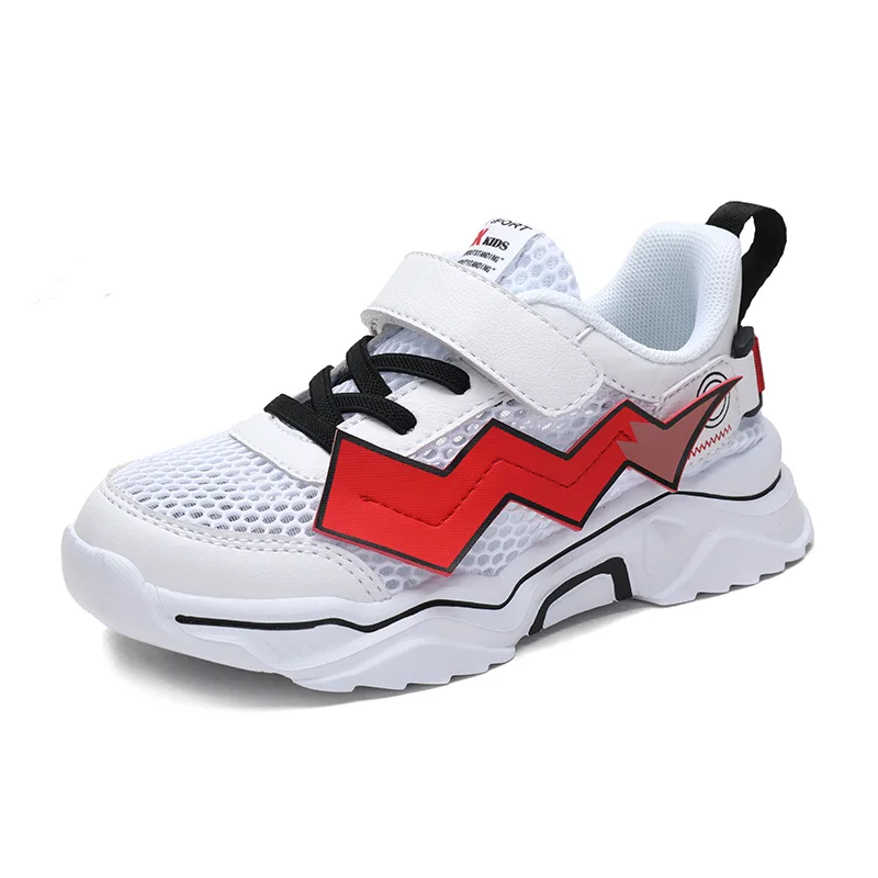 

Cheap hot sale top quality kids shoes with lights in the sole custom kids shoes, White/red