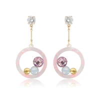 

BLE-1071 Xuping fancy stone jewelry S925 silver design, 14K gold plating acrylic drop earrings for girls