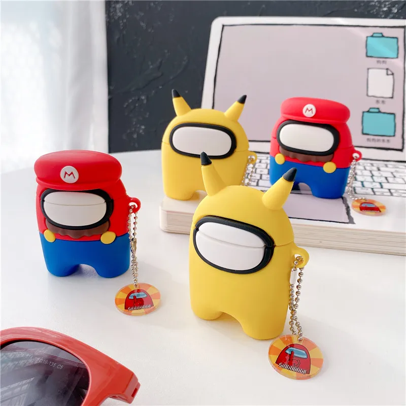 

New Luxury Designer Cartoon 3D Among US Game Protective Case Silicone Charging Case For Airpod 1 2 Pro 3