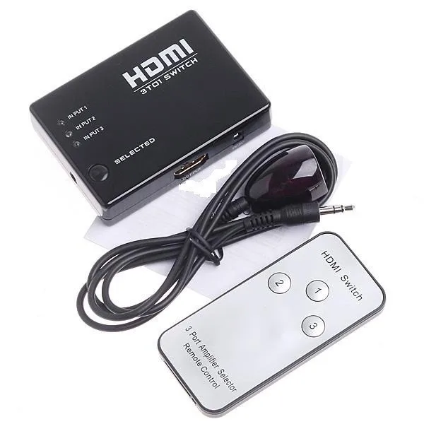 

OEM Cheap best selling 3 Input 1 Output HDMI Video Switch HDMI Switcher, Black