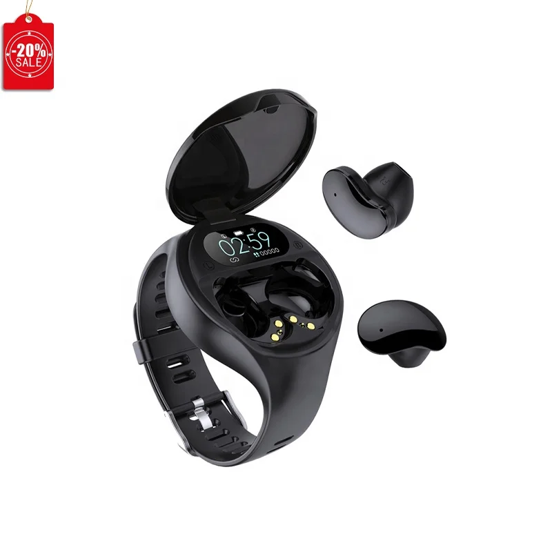 

Hot Sale New Design Touch Screen 2 In 1 Smart Watch With Wireless Earbuds Custom Printed Trading Phone Smart Watch