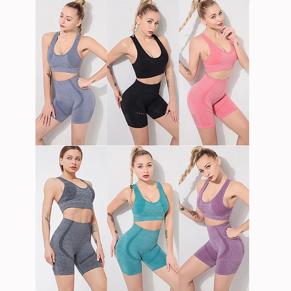 

Workout Set for Women Sexy Design Bra High Waist Shorts Legging Sport Outfit Yoga Gym Tracksuit Sexy Sportswear