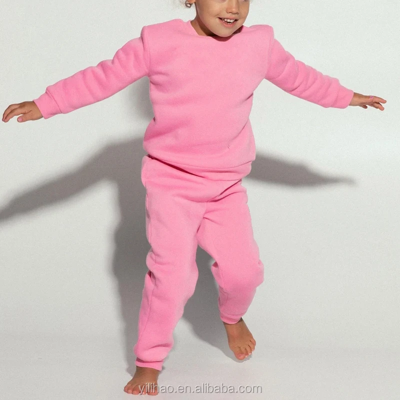 Custom Plain Kids Tracksuit Baby Boy Pullover Tracksuit Two Pieces