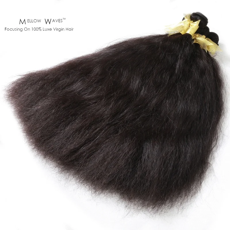 

Mellow Waves Indian Raw Remy Original Yaki Straight Unprocessed Virgin Human Hair Fashional Style Natural Color For Women, Natural colors