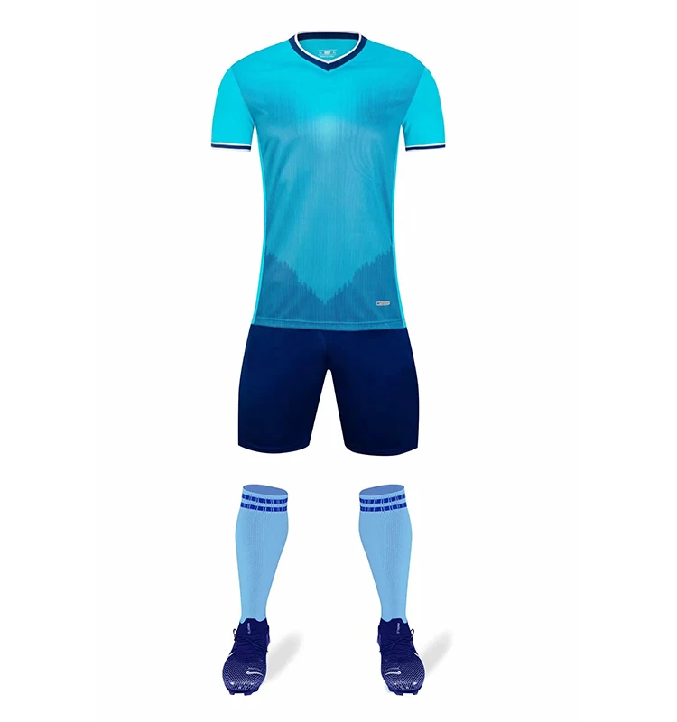 

20-21 Light Blue Blank Soccer Jersey  Soccer Jersey