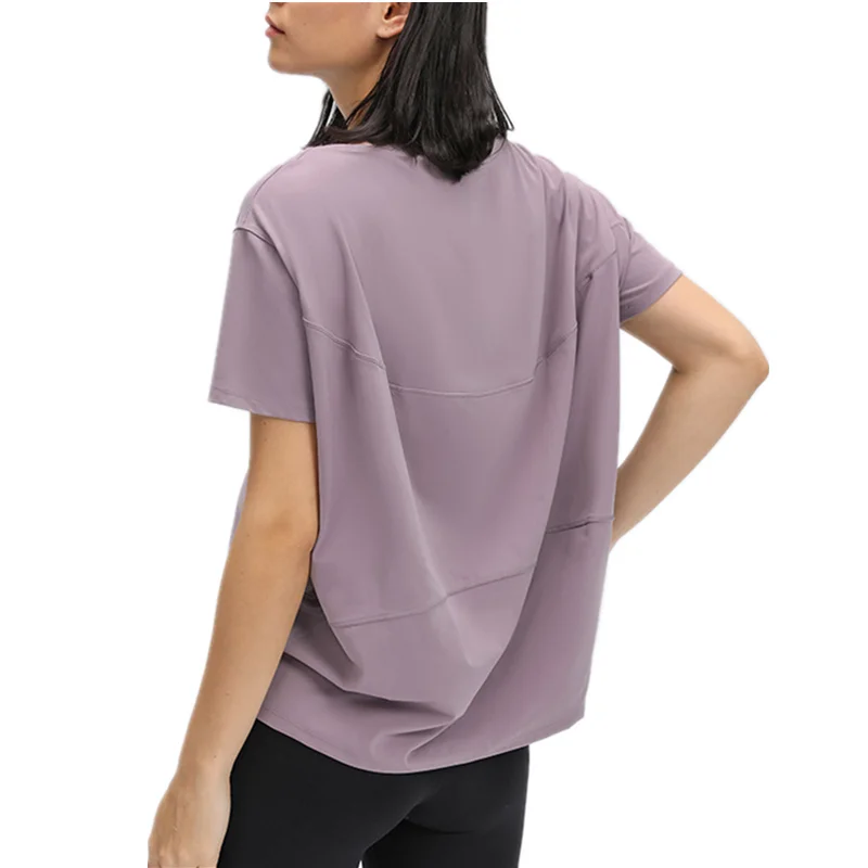 

Xsunwing OEM ODM Leisure sports Short Sleeve shirt women yoga fitness sportswear ladies running workout top plus size activewear