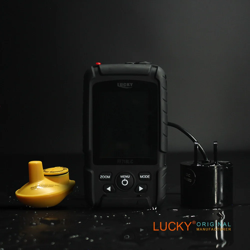

Lucky FF718LICD-WT 2.8 inch LED Dual Frequency portable fish finder by wired and cable