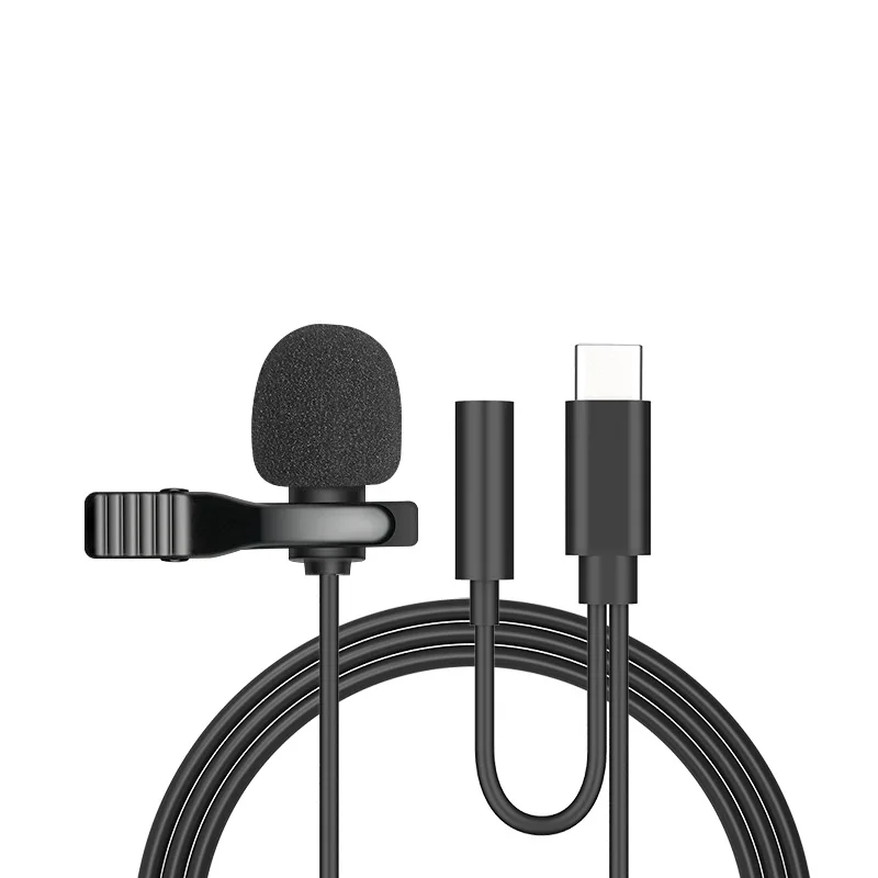 

Microphone for Android Phone Type-c Portable Lavalier Wired Clip-on Microphone for Mobile Phone and Laptop Mini Microphone