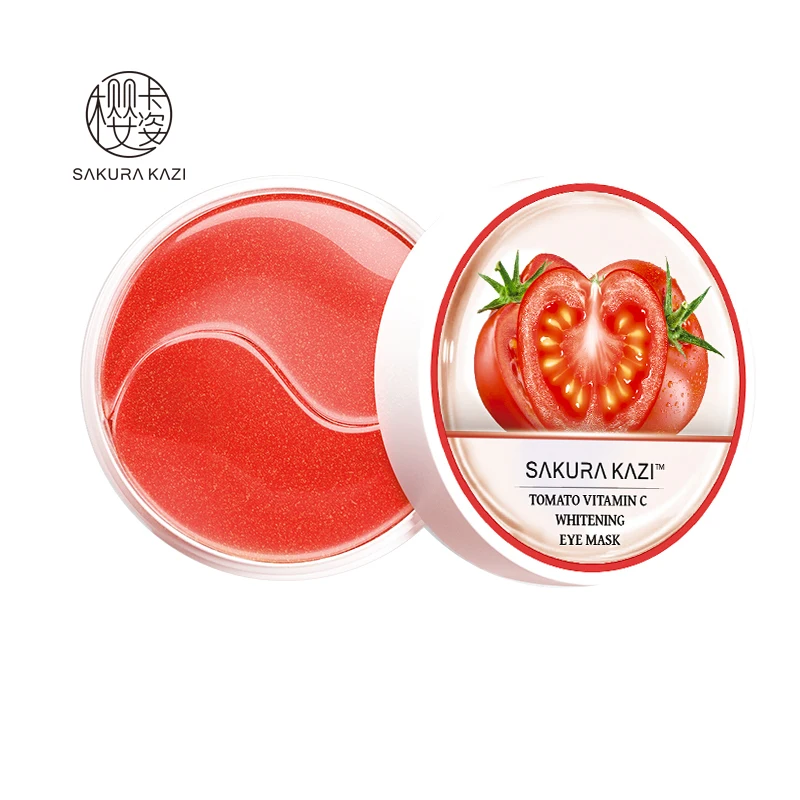 

Tomato vitamin C whitening eye mask dark circles collagen eye patchs mask, Red