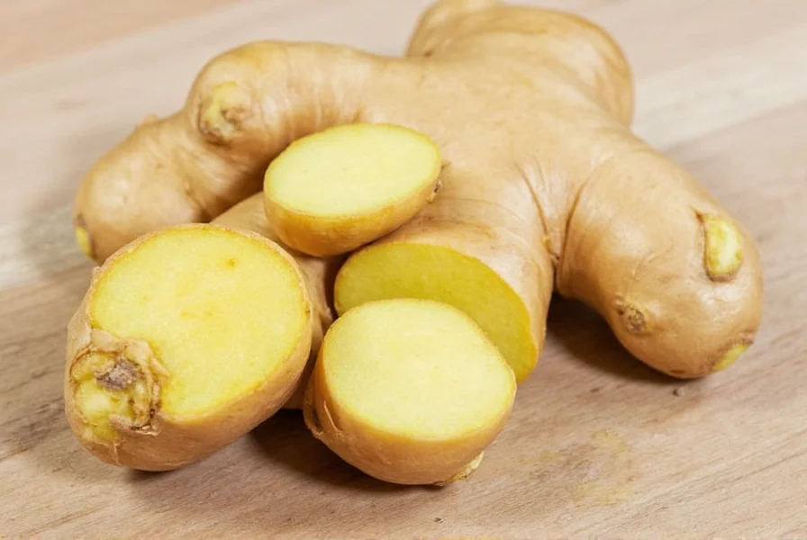 Healthy ginger rhizome with visible growth buds ready for planting