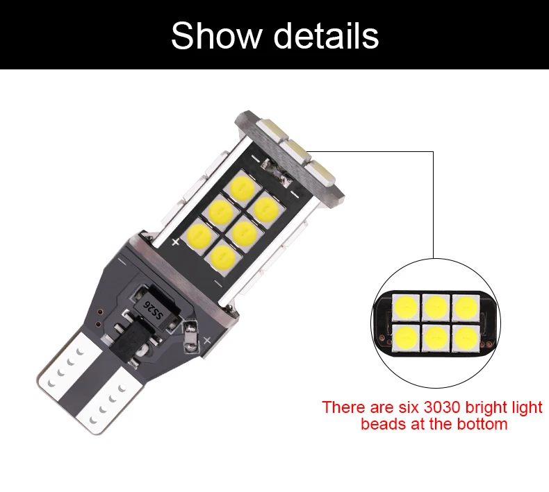 Yobis Super Bright Reverse Light With 3030 24led 912 921 T15 W16w Car
