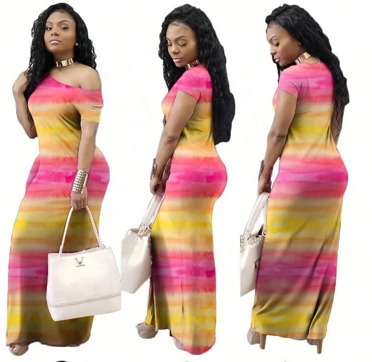 

Casual Candy O-Neck Shot Sleeve Dress Knee Beach Dress ., 3colour