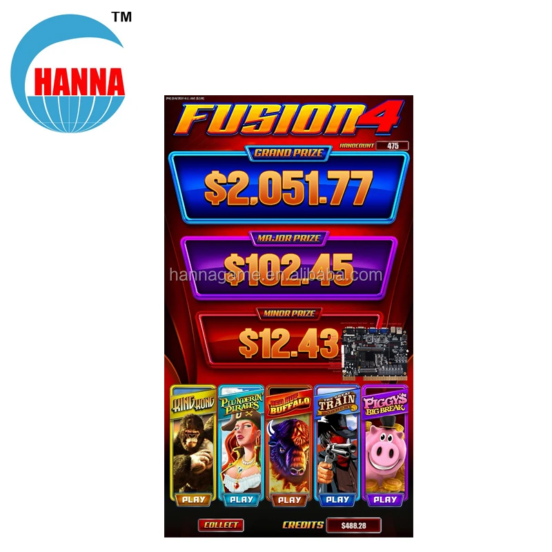 

5 IN 1 Game FUSION 4 Skill Game Software Chip Mainboard Slot Game Machine, Blue