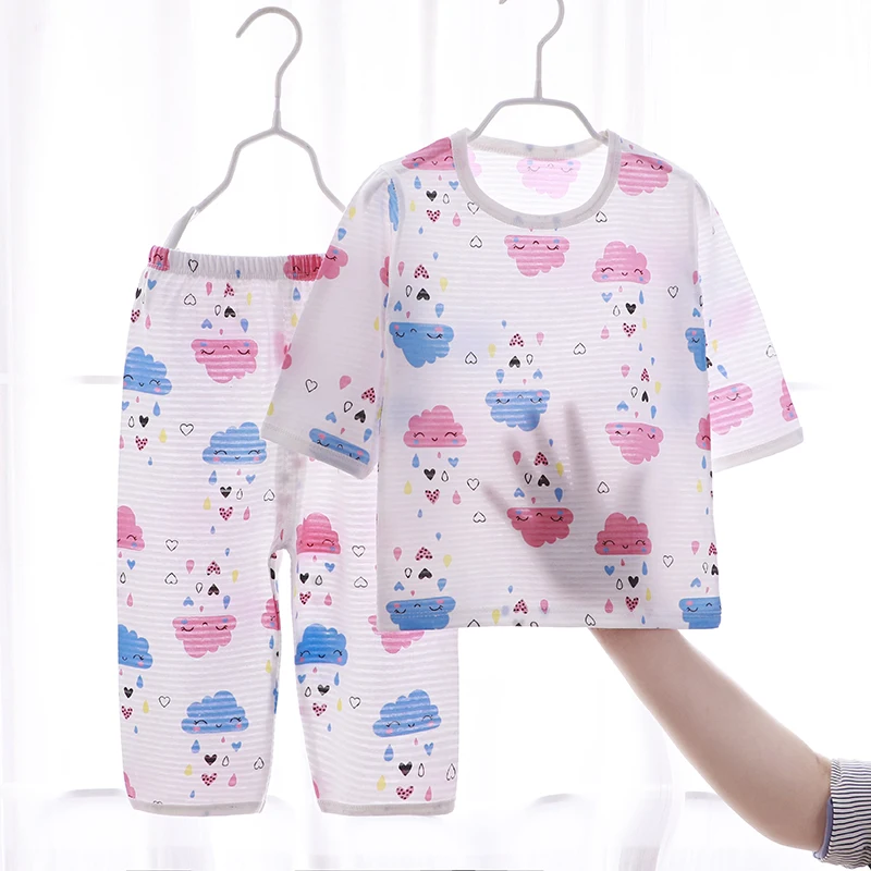 

boys and girls pajamas kids new design cotton boys pajamas soft fabric homewears casual summer children clothing sets, Pictures showed