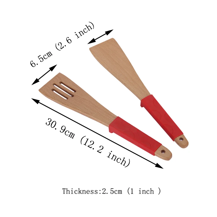 
Good Quality China Manufacturer Wooden Kitchen Utensils With Silicone Handle Cooking Kitchen Tools Utensils Set 