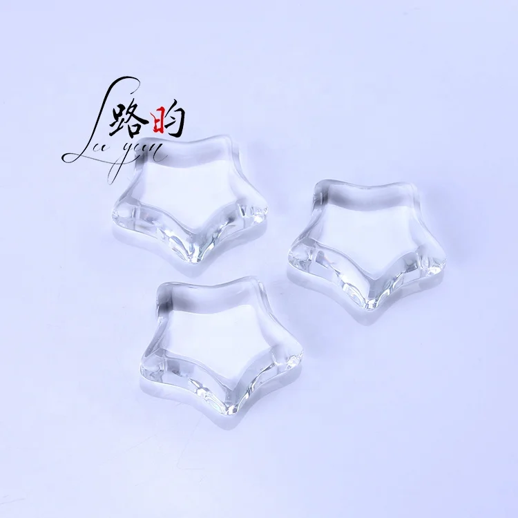 

30mm Luyun Double Flat Star Shape Clear Glass Cabochon For DIY Fridge Magnet And Jewelry Making