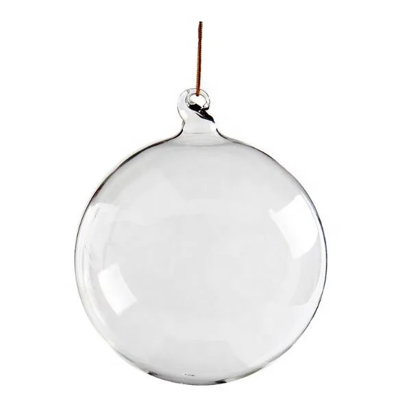 Transparent Clear Glass Bauble 8cm 10cm 12cm 15cm 20cm With String Can