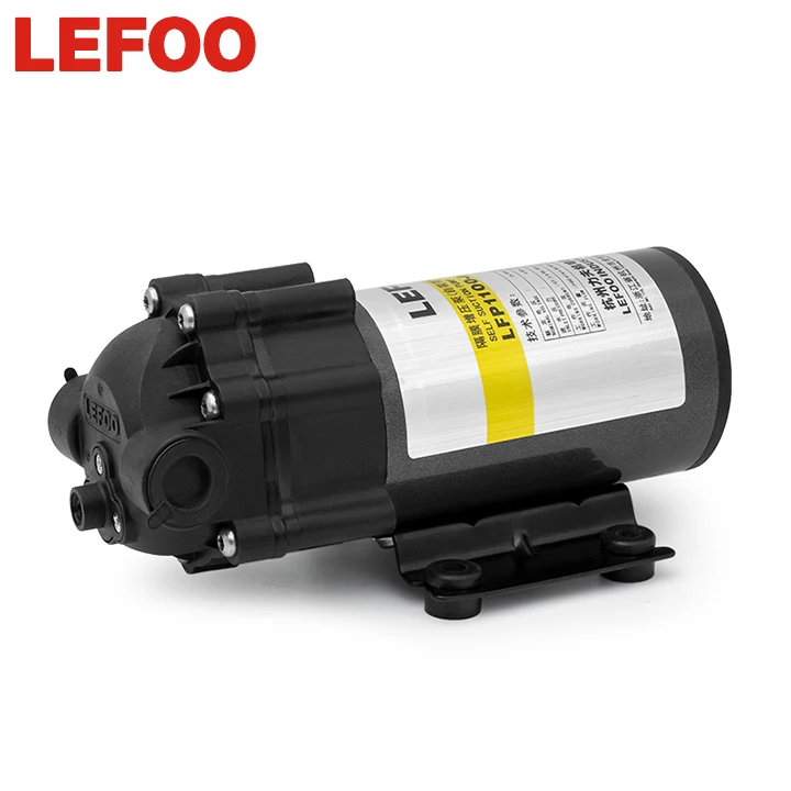 LEFOO Mini Self-Priming RO Diaphragm Booster Pump 100 GPD Water Purifier Membrane Pressure Pump for RO System Treatment