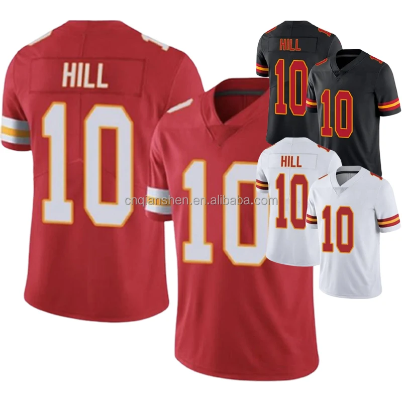 

Kansas City Tyreek Hill 10 American Football Bowl Patch Uniform Jerseys 3D Embroidery Mens Sports Shirt Wear Clothes Wholesale