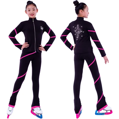 

LIUHUO Figure Skating Training Jackets & Pants Sets Girls Skating Trousers Children Ice Skating Training Dance Wear