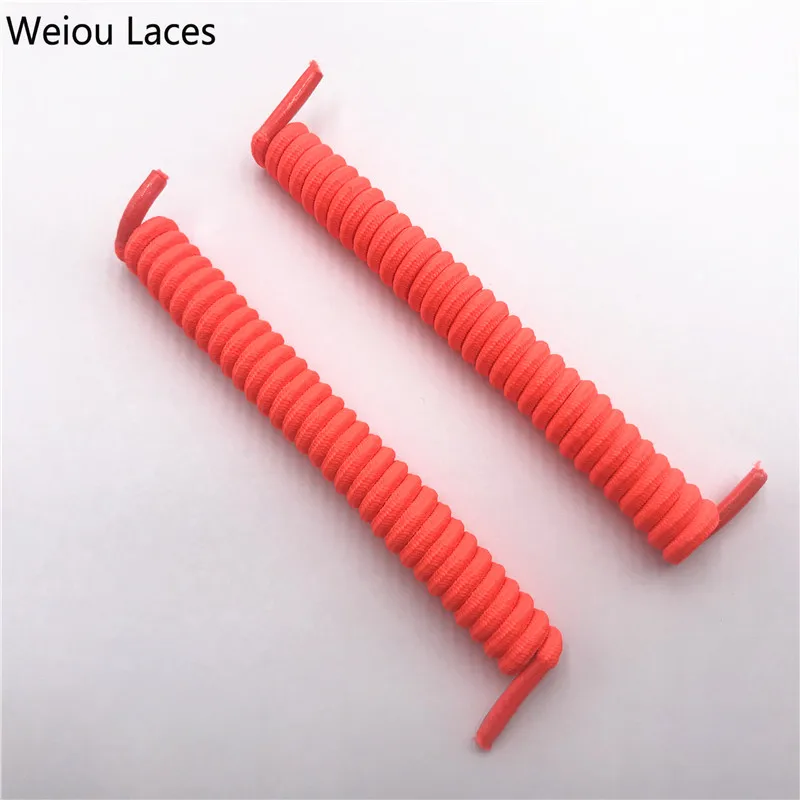 

Weiou manufacturer Funny Spring curly stretch lazy shoelaces NO TIE Round shoestrings Elastic Coiled shoestrings for kids men w, 9 colors,support customized color