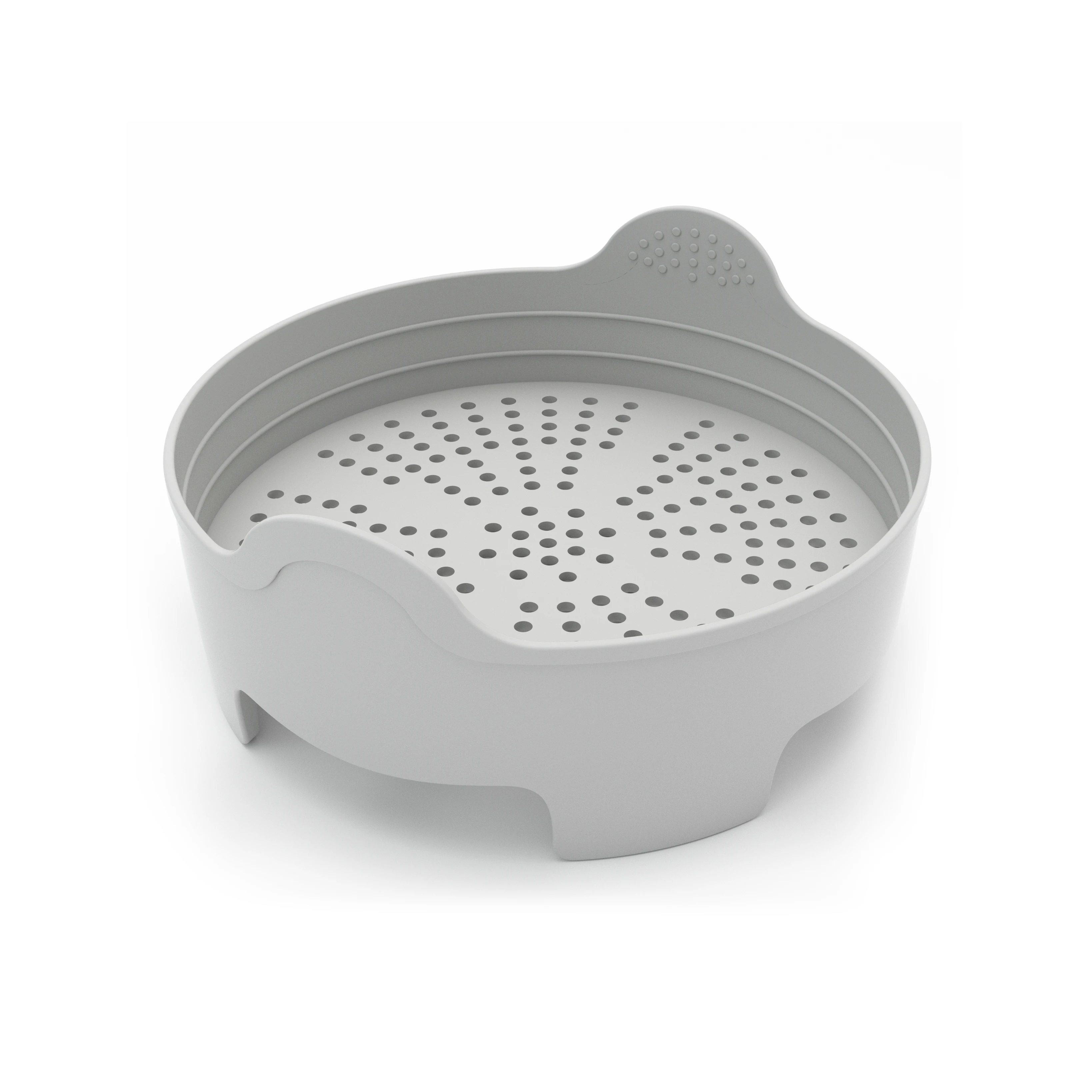 

Cunite New Design Kitchenware Stainless Steel Food Steaming Mat Basket Silicone Steamer, Gray/green/blue