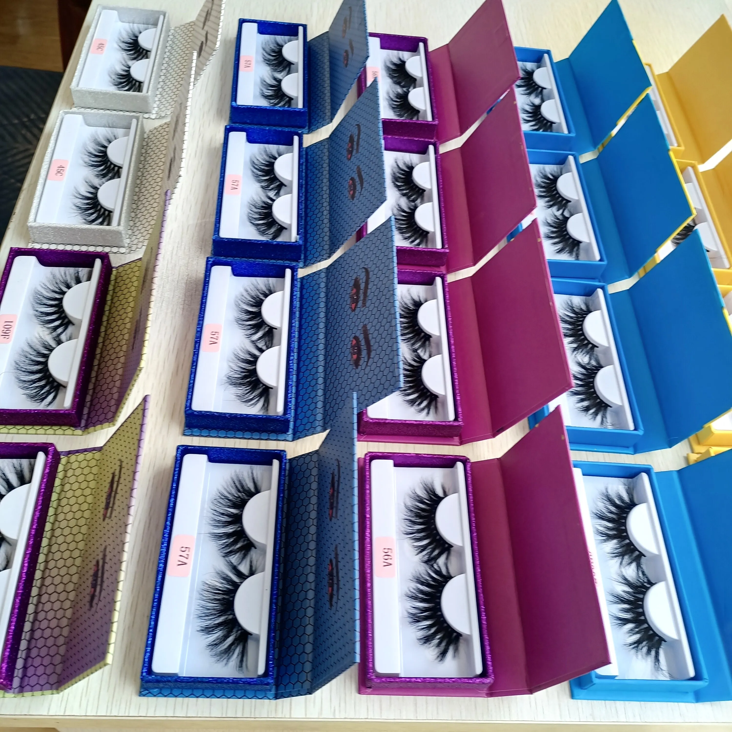 

High quality full strip lashes wholesale eyelashes mink Customized 100% Mink eyeLashes Vendor eyelash vendor customized boxes, Natural color