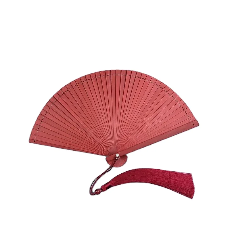 

Tailai Cute Wholesale Customised Wooden Folding Bamboo Hand Fan With Pouch Chinese Folding Fans Silk Veil Fans