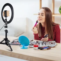 

Travor RL-10 24w 2700k-5500k 10 inch led ringlamp live youtube film makeup ring light with tripod stand