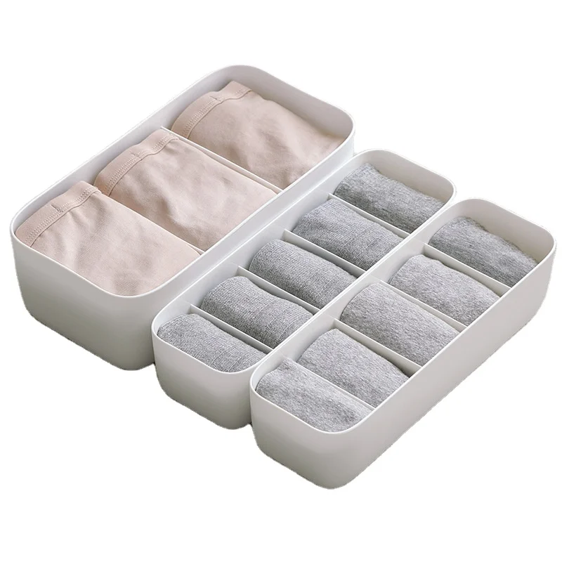

Grid Sock Storage Box Plastic Underwear Panties Storage Box Desktop Drawer Finishing Box Home