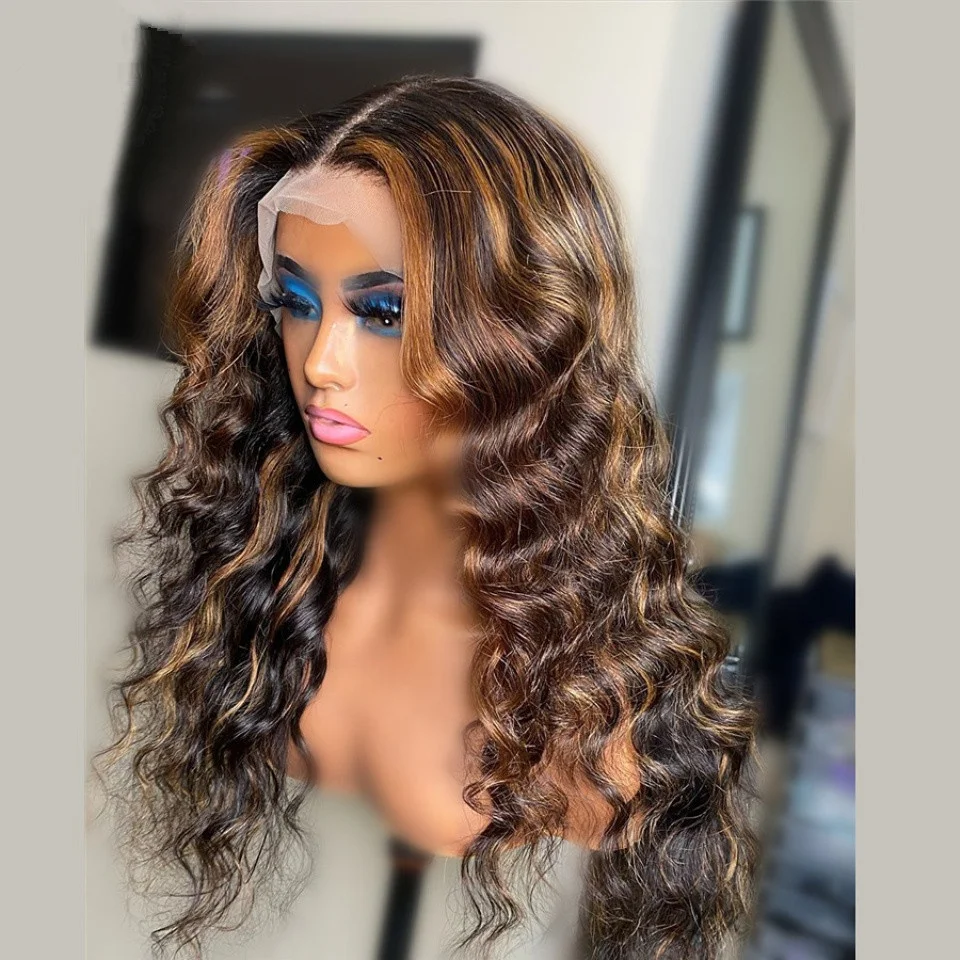 

Mixed Highlight Human Hair Lace Front Wigs For Women