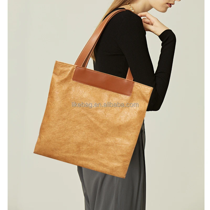 

LIKEBAG brand fashion women large Waterproof DuPont paper Color contrast hand bags shoulder bag for lady