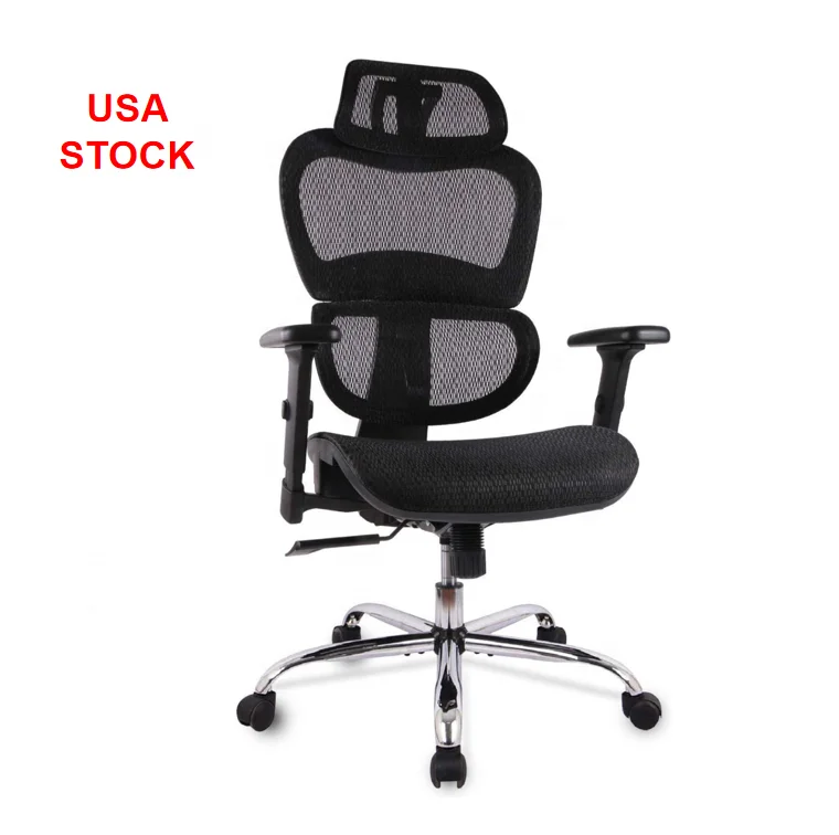 

USA Stock Best selling High Back Ergonomic full mesh office chair with adjustable armrest, Black,grey