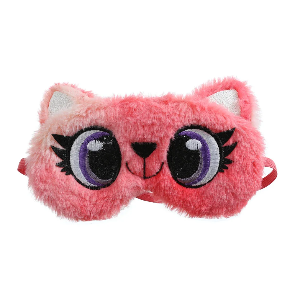 

Funny cute cartoon animal design plush blindfold sleep sleeping eye cover eye mask, Multi