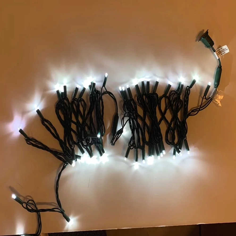 

USA free shipping LED Christmas lights holiday string Light outdoor gargen lighting decoration with white box 50 bulbs 100 bulbs