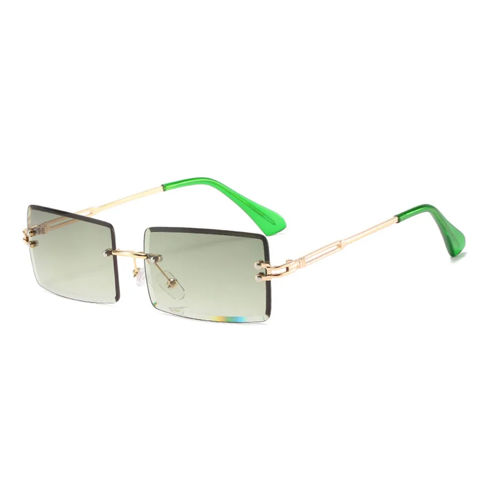 

Sparloo 10046 Free Sample Rimless Metal Small Rectangular Flat Top Rimless Sunglasses Women 2020 Gradient