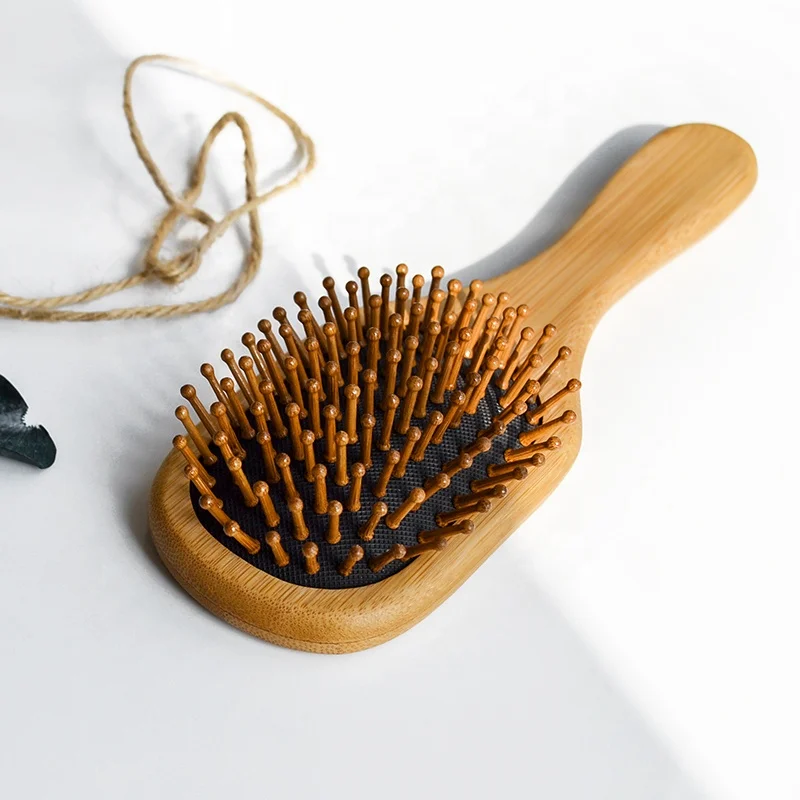 

Hot Selling Customized Logo Natural Bamboo Scalp Massage Hair Detangling Brush