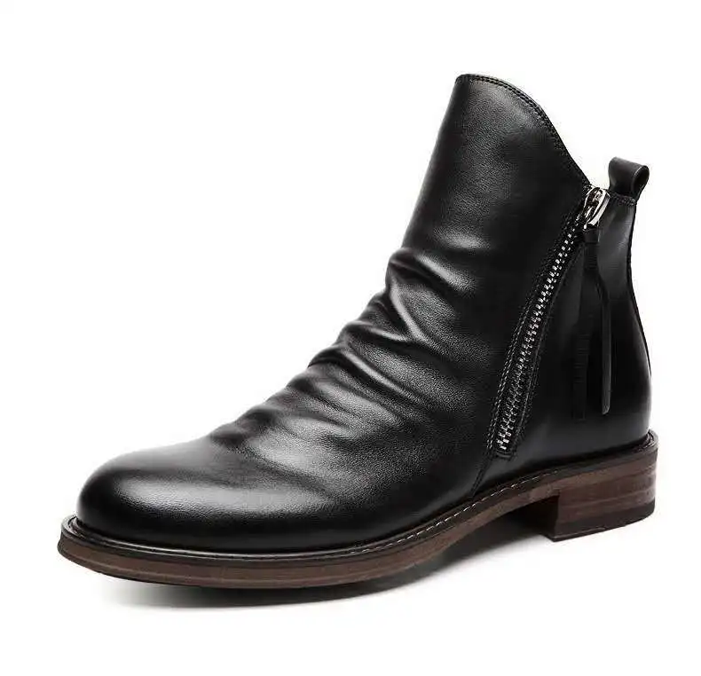 

2021 lowMOQ large size fashion casual ankle boots motorcycle boot bottes pour homme
