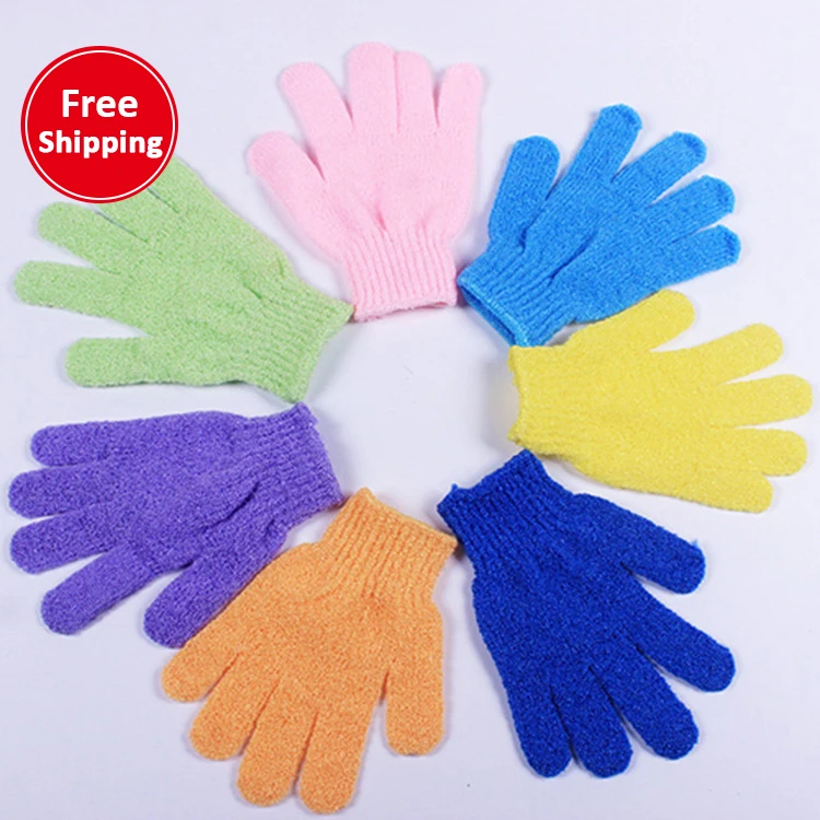 

Canada Us Uk Hot Selling Exfoliating Bath Gloves Bath Nylon Exfoliation Mitts Exfoliating