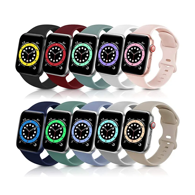 

BOORUI hot sell 38mm 42mm band strap for apple watch bands soft silicone fashion band for iwatch series 6 5 4, 20colors